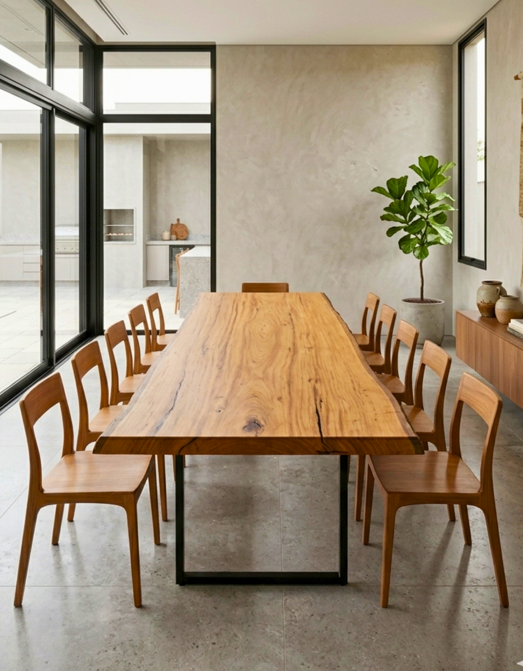 Mesa de Jantar para 13 Pessoas - Pequiá com Borda Natural