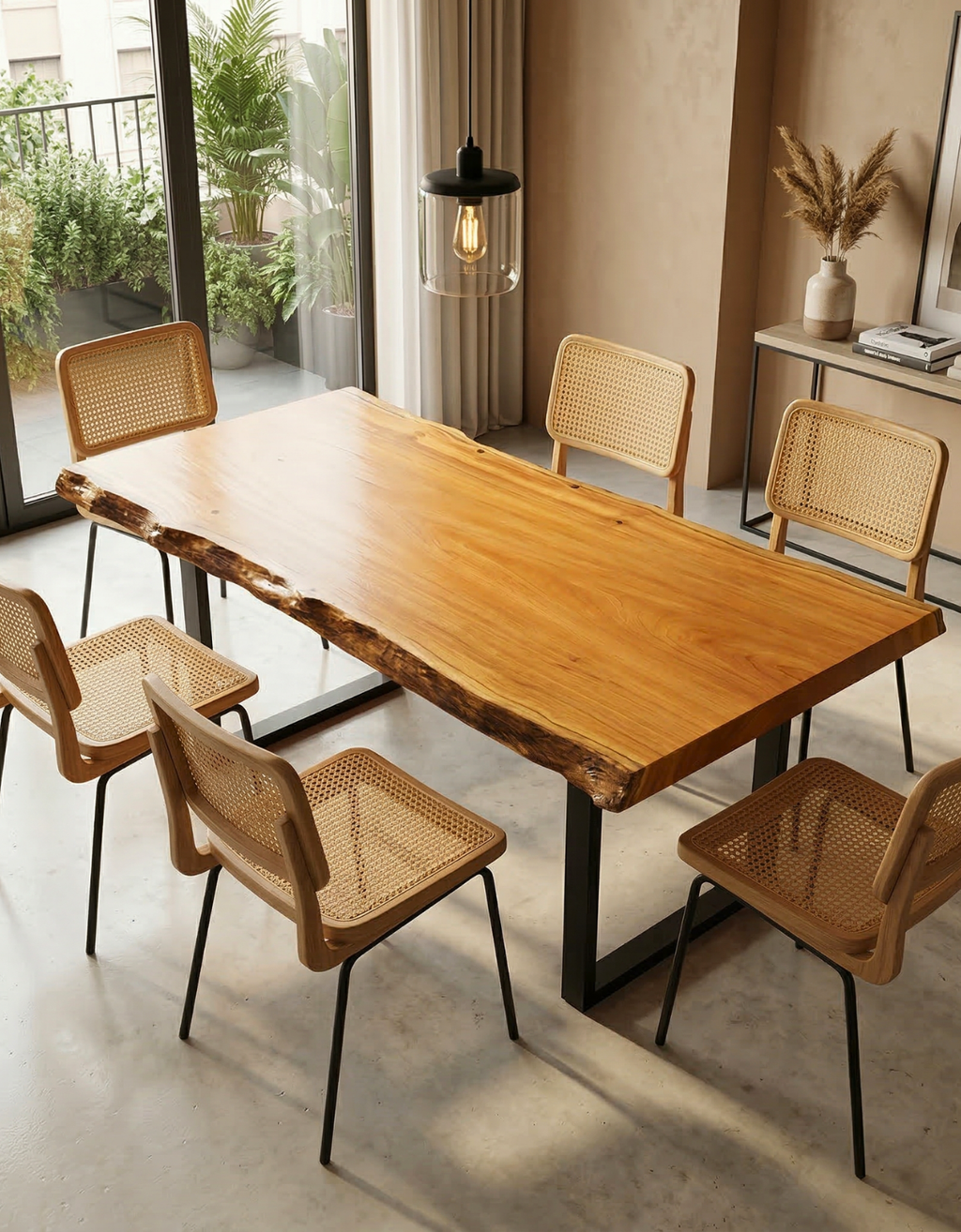 Mesa de Jantar para 6 Pessoas - Pequiá com Borda Natural