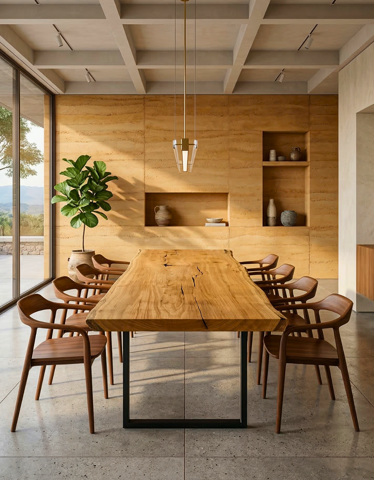 Mesa de Jantar para 8 Pessoas - Pequiá com Borda Natural