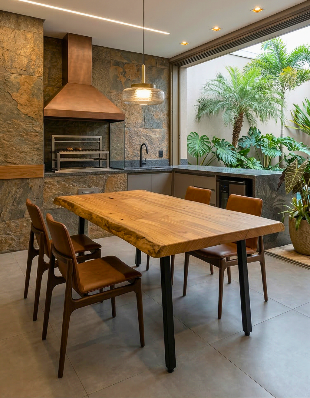 Mesa de Jantar para 6 Pessoas - Pequiá com Borda Natural