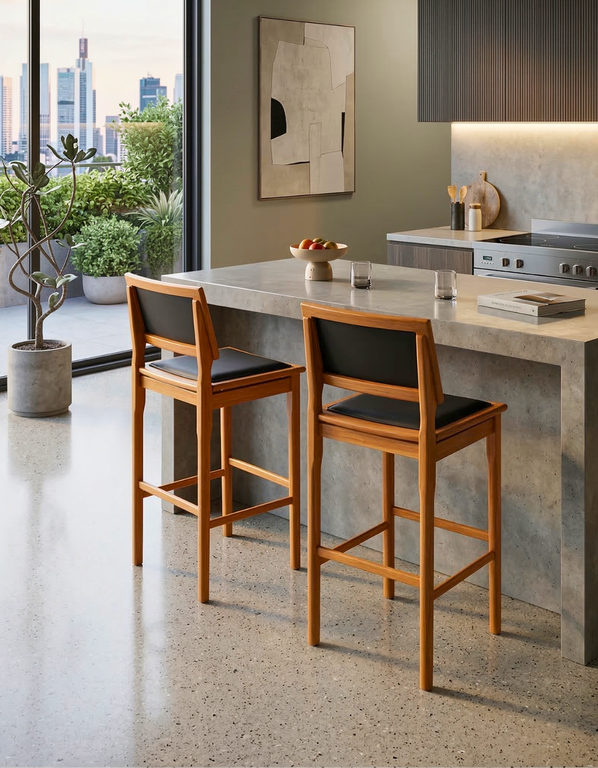 Banqueta Napoli - Madeira Maciça