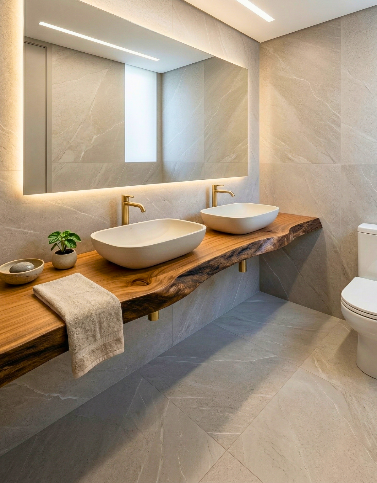 Prancha de Pequiá para Bancada de Lavabo - Tamanho para 2 cubas 50cm x 2,00m