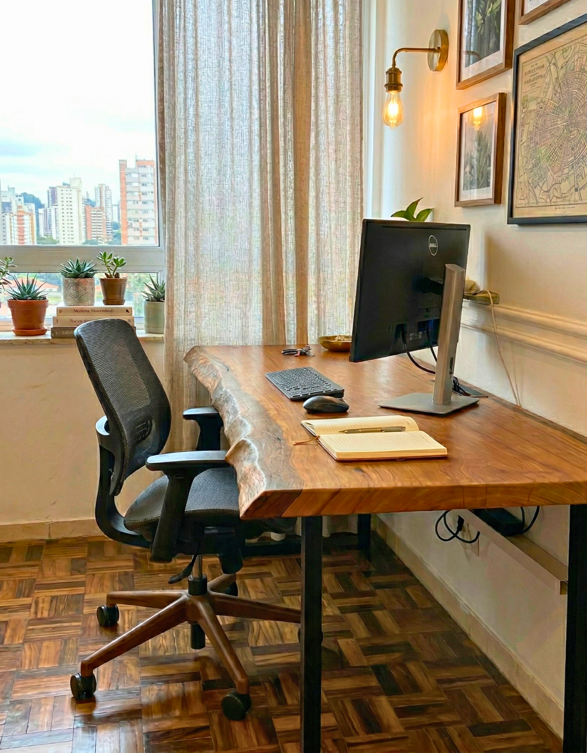 Mesa Escritório Home Office em Madeira Maciça Orgânica - 70cm x 1,60m