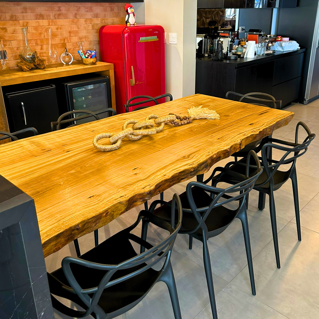 Extensão Gourmet em Madeira Maciça para Ilha de Cozinha Integrada - 2,40 x 95cm