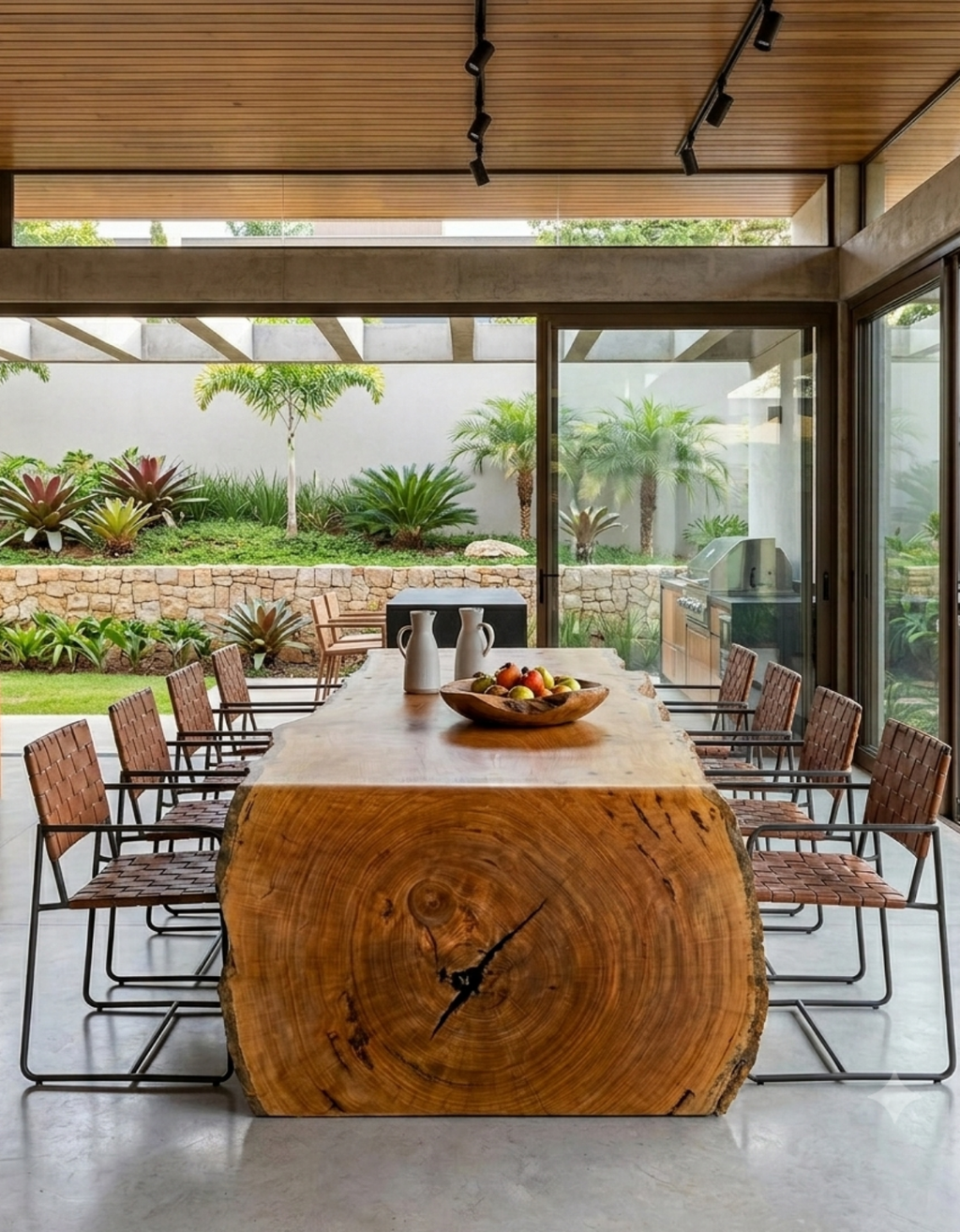 Mesa de Jantar Cascata 10 lugares - Madeira Pequiá Maciça Orgânica 1,30m x 3,50m