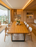 Mesa de Jantar Orgânica para 10 a 12 Pessoas - 1,40m x 3,00m Pequiá com Borda Natural