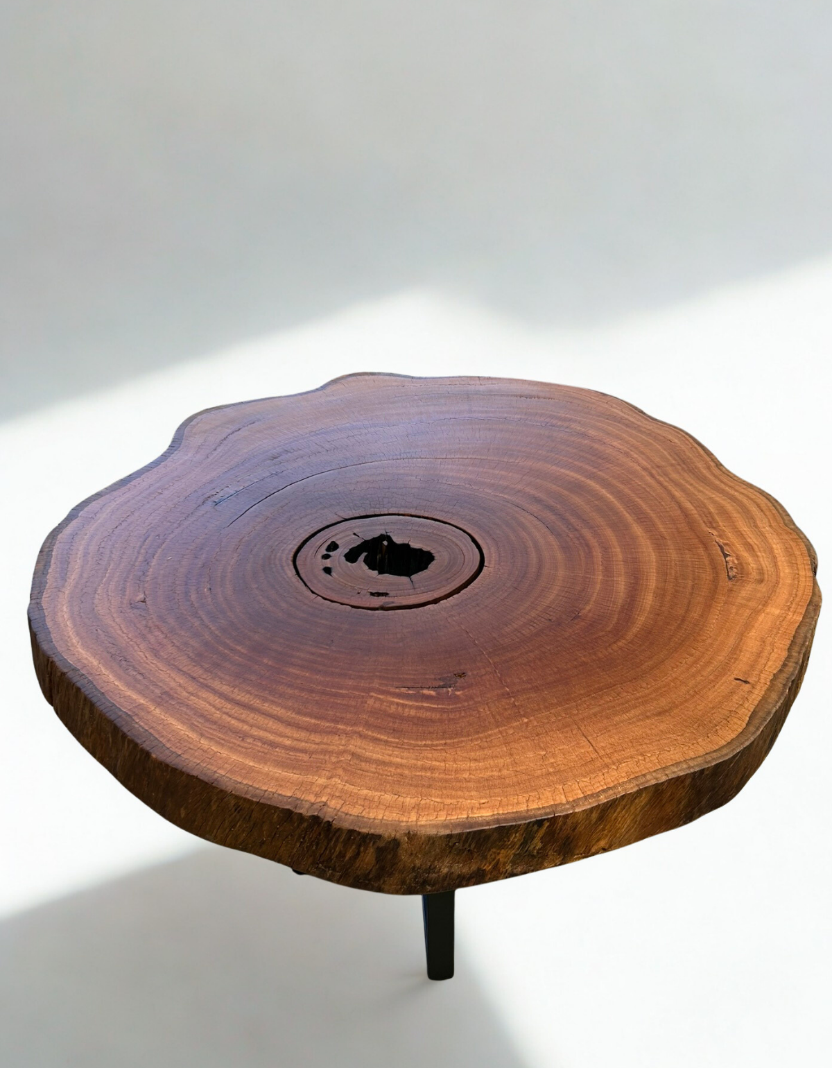 Mesa de Jantar Redonda Orgânica 6 lugares - Tronco de Madeira Maciça