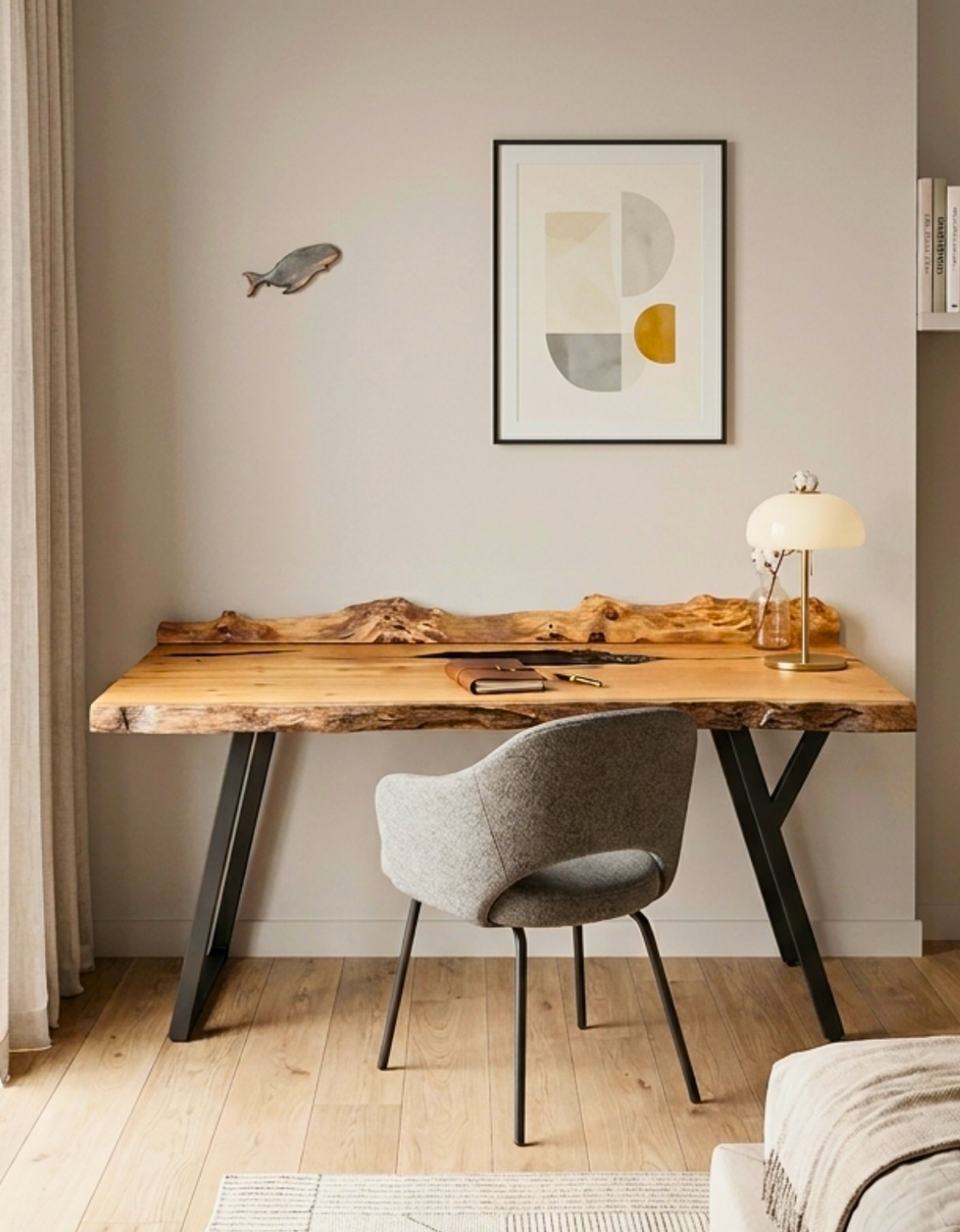 Escrivaninha Cordilheira - Ideal Home Office em Madeira Maciça - 65cm x 1,60m