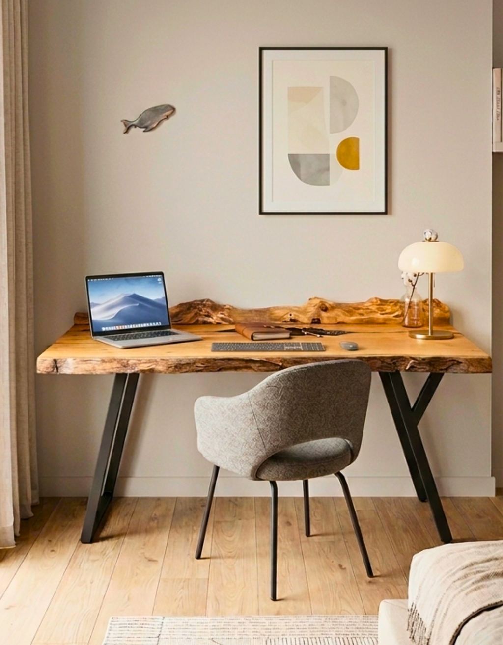 Escrivaninha Cordilheira - Ideal Home Office em Madeira Maciça - 65cm x 1,60m