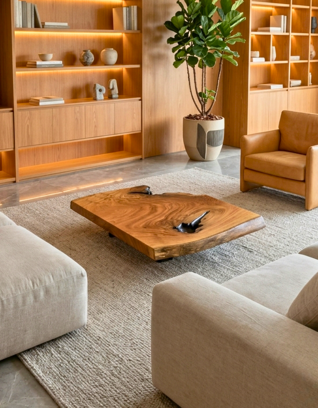 Mesa de Centro Âmago Pequiá Orgânica - 1,04m x 74cm