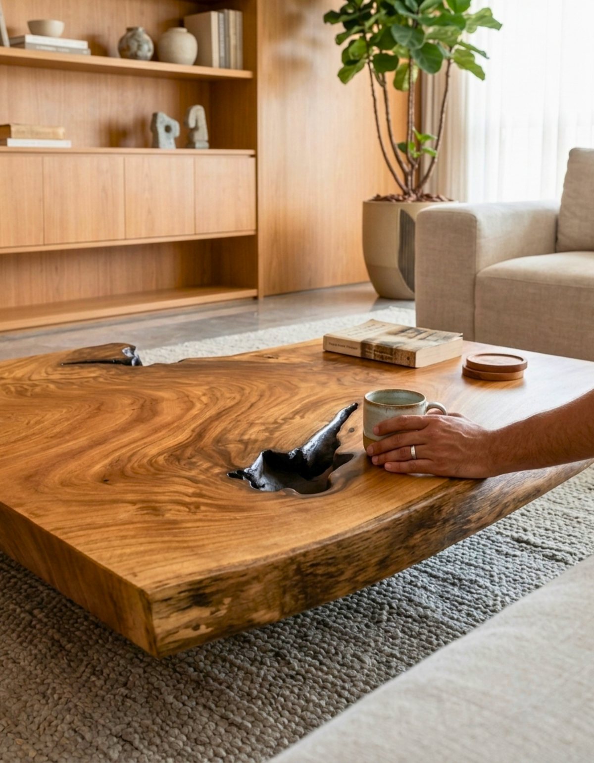 Mesa de Centro Âmago Pequiá Orgânica - 1,04m x 74cm