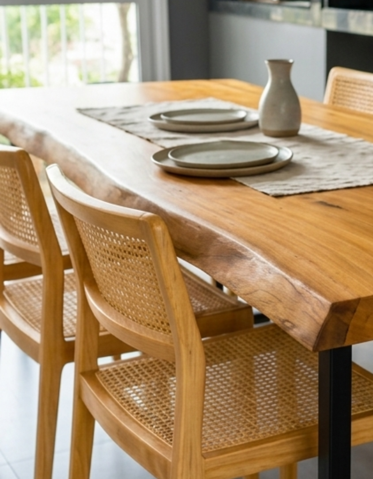 Mesa de Jantar para 6 Pessoas - Pequiá com Borda Natural