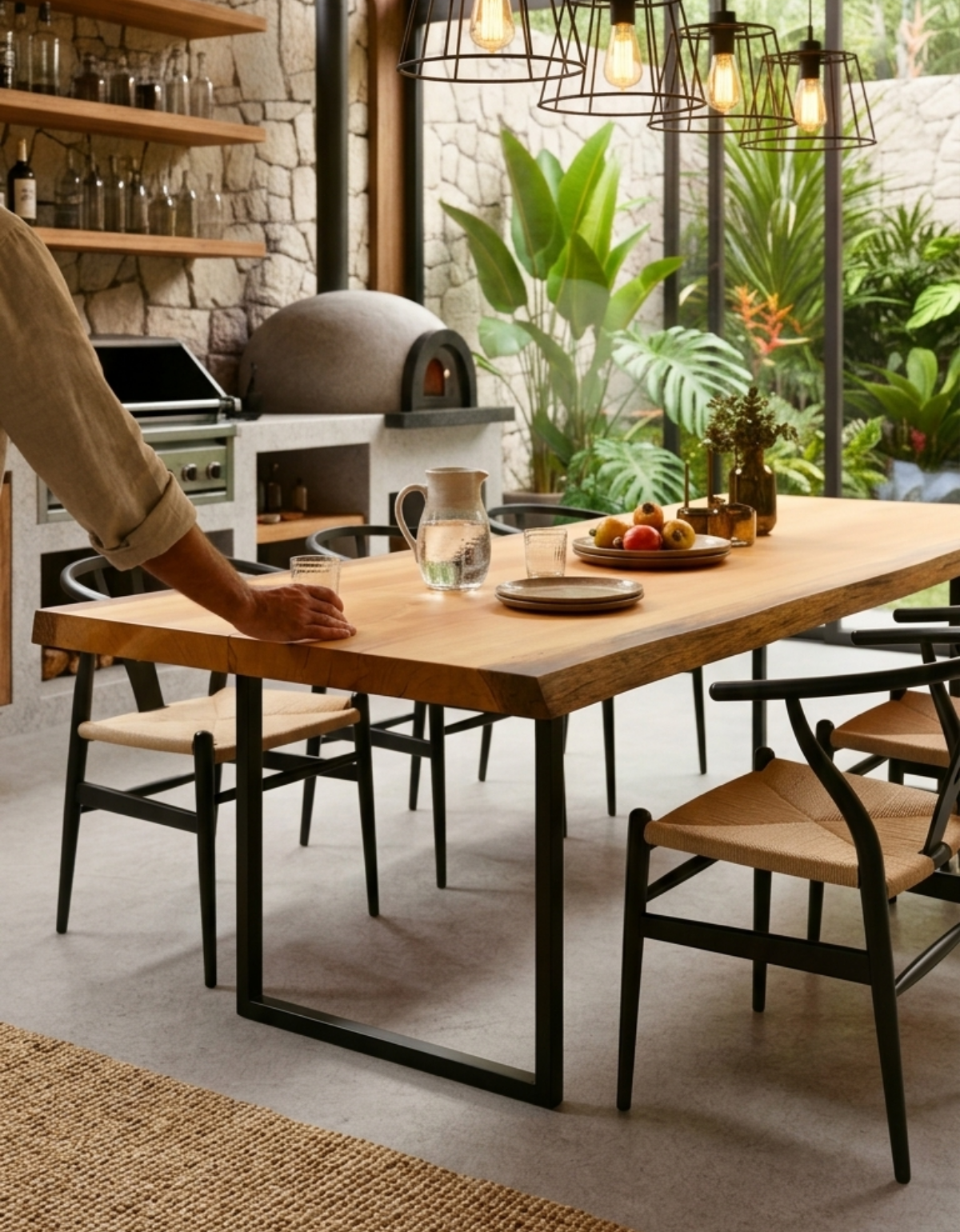 Mesa de Jantar para 6 Pessoas - Pequiá com Borda Natural