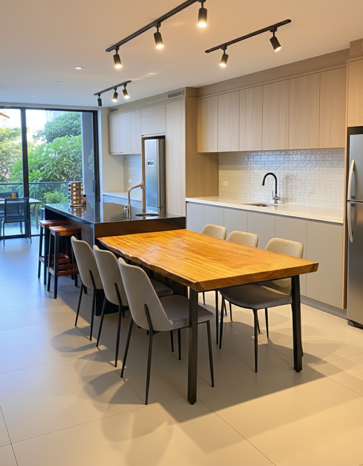 Extensão Gourmet em Madeira Maciça para Ilha de Mármore Personalize