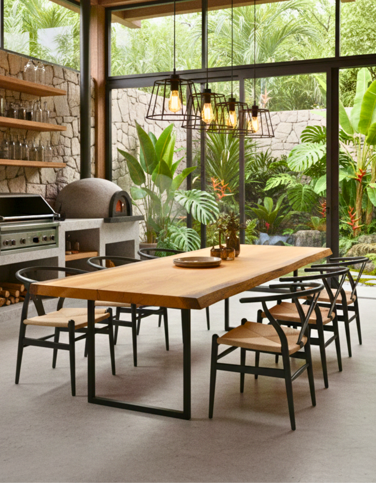 Mesa de Jantar para 6 Pessoas - Pequiá com Borda Natural