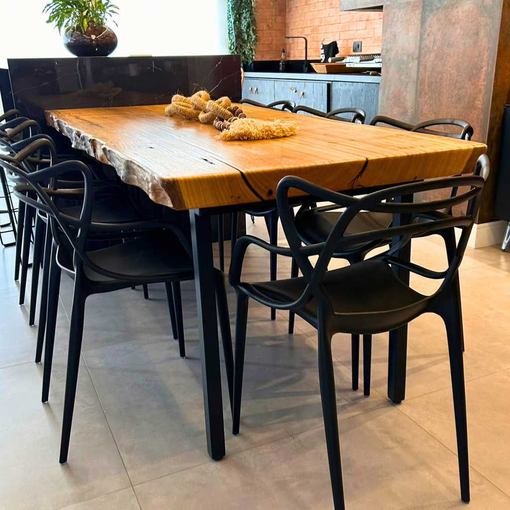 Extensão Gourmet em Madeira Maciça para Ilha de Cozinha Integrada - 2,40 x 95cm