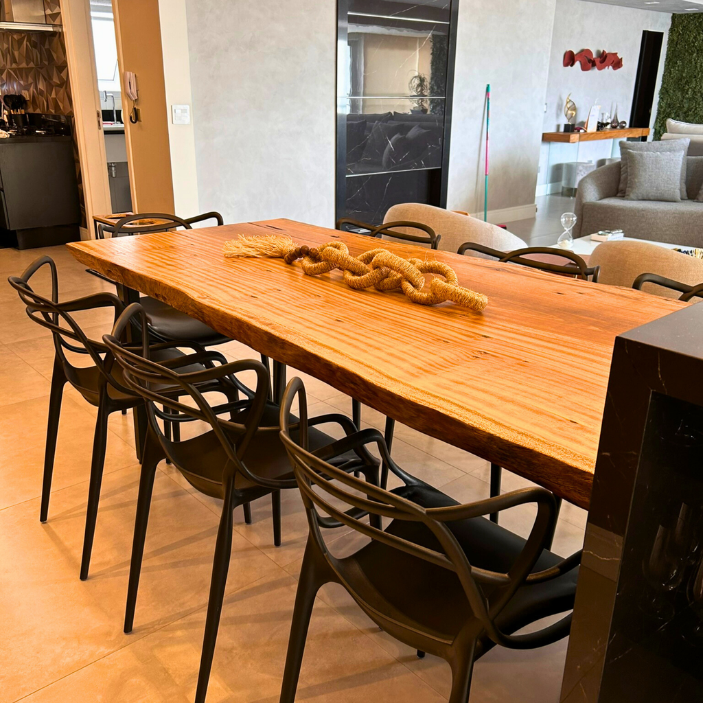 Extensão Gourmet em Madeira Maciça para Ilha de Cozinha Integrada - 2,40 x 95cm