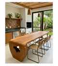 Mesa de Jantar Cascata Pequiá para 8 lugares - Borda Natural Orgânica