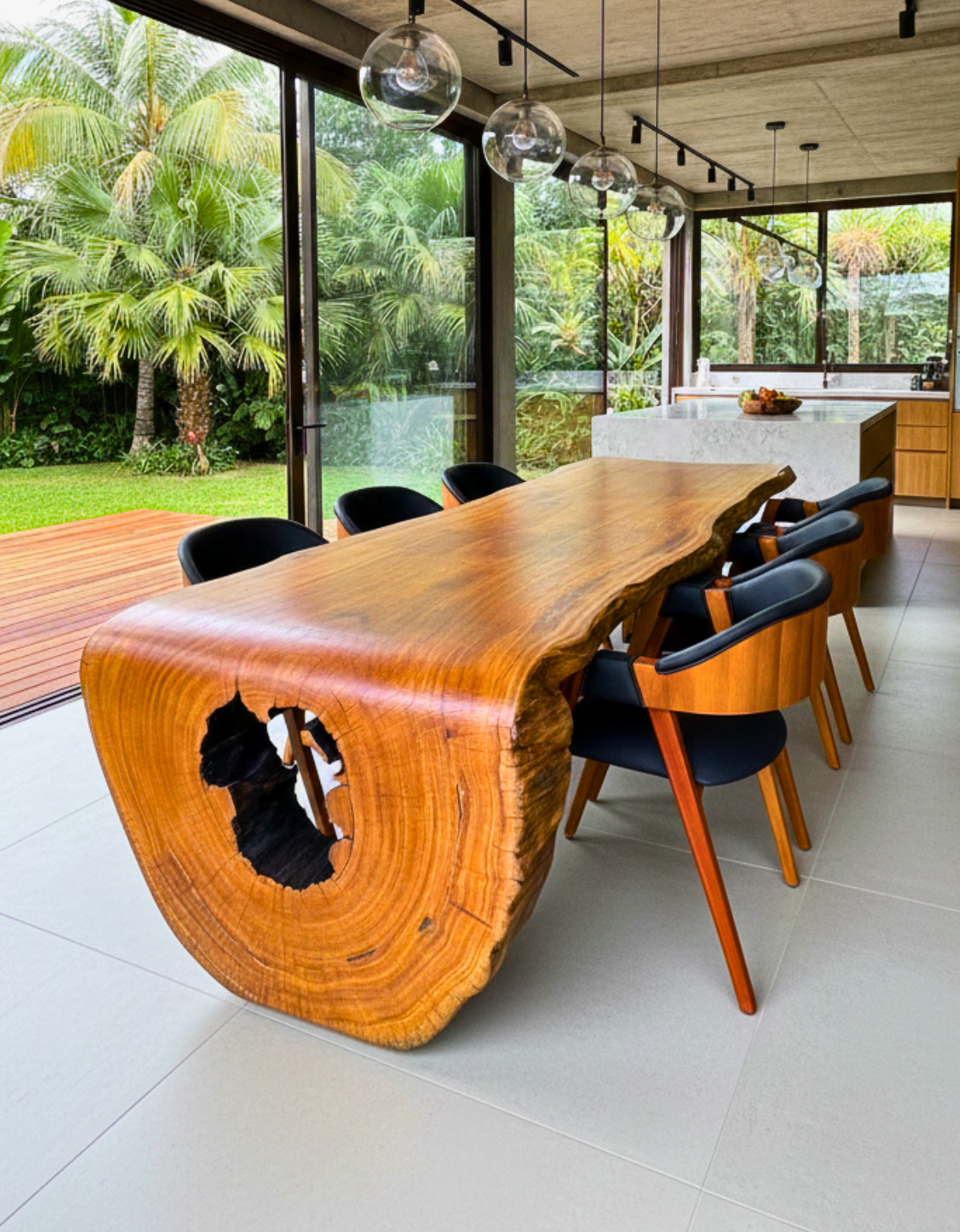 Mesa de Jantar Cascata 6 lugares - Madeira Pequiá Maciça Orgânica