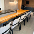 Tampo Orgânico com Borda Natural para Ilha - Design Biofílico de Luxo 4,00m x 1,00m