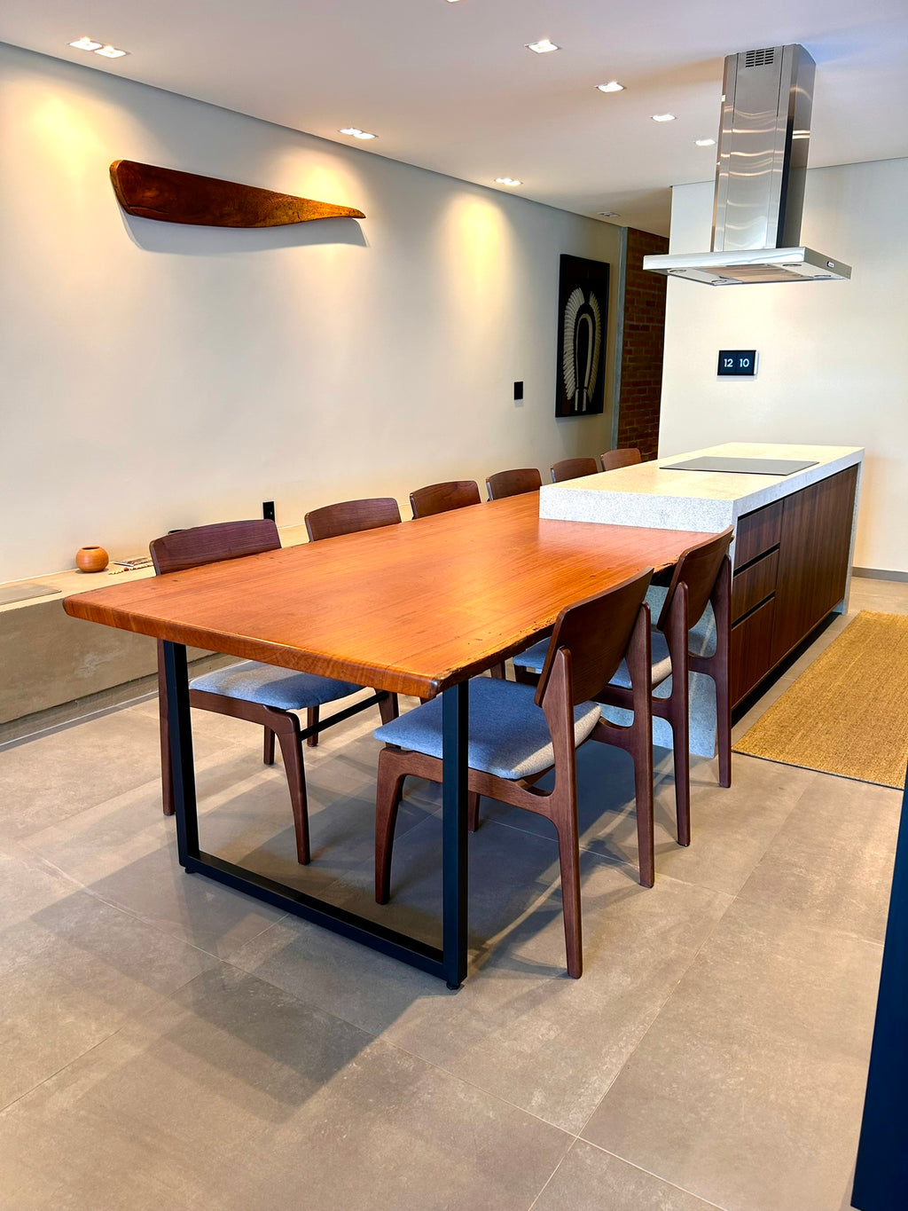 Extensão Gourmet em Madeira Maciça para Ilha de Cozinha Integrada - 4,50 x 1,20m